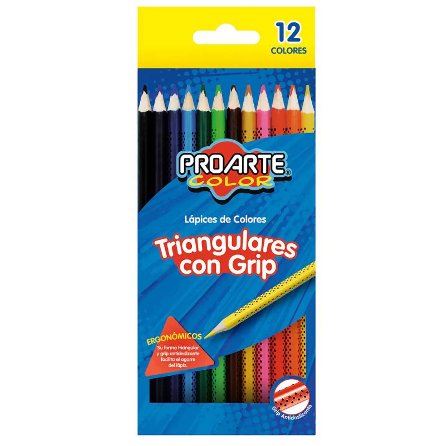 LAPICES DE COLOR PROARTE TRIANGULAR 12 LARGOS 1