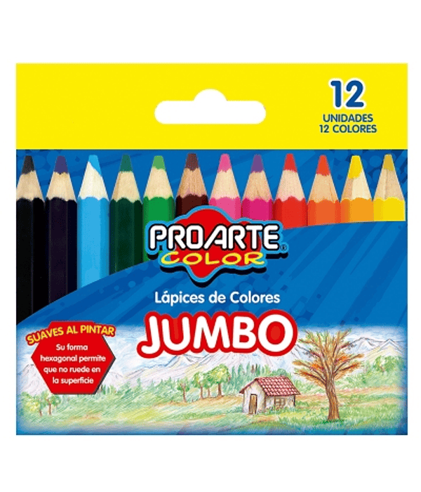 LAPICES DE COLOR PROARTE JUMBO EXAGONAL 12 CORT