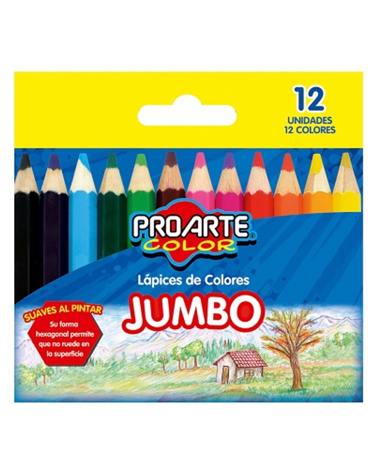 LAPICES DE COLOR PROARTE JUMBO EXAGONAL 12 CORT