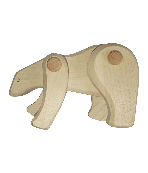 Oso Polar articulado de madera