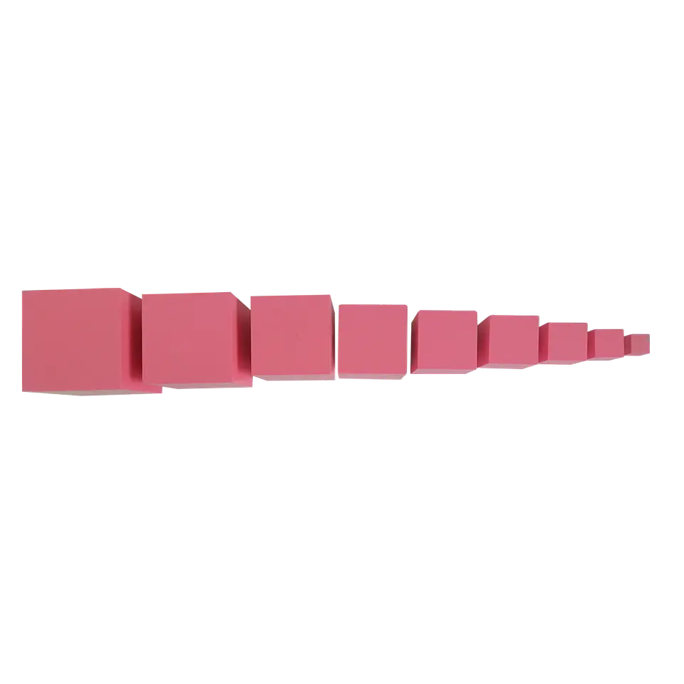 Torre de Bloques Rosados Montessori 2