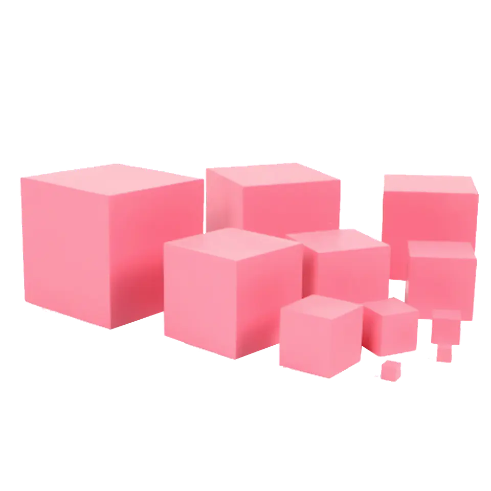 Torre de Bloques Rosados Montessori 1