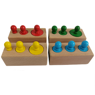 Set de 4 cilindros de enchufes Montessori color