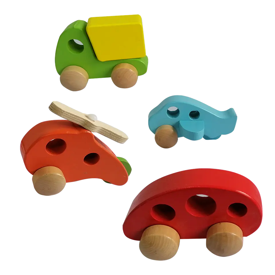 Set de 4 transportes de madera 1
