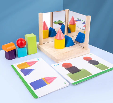 Construcción con espejo Montessori