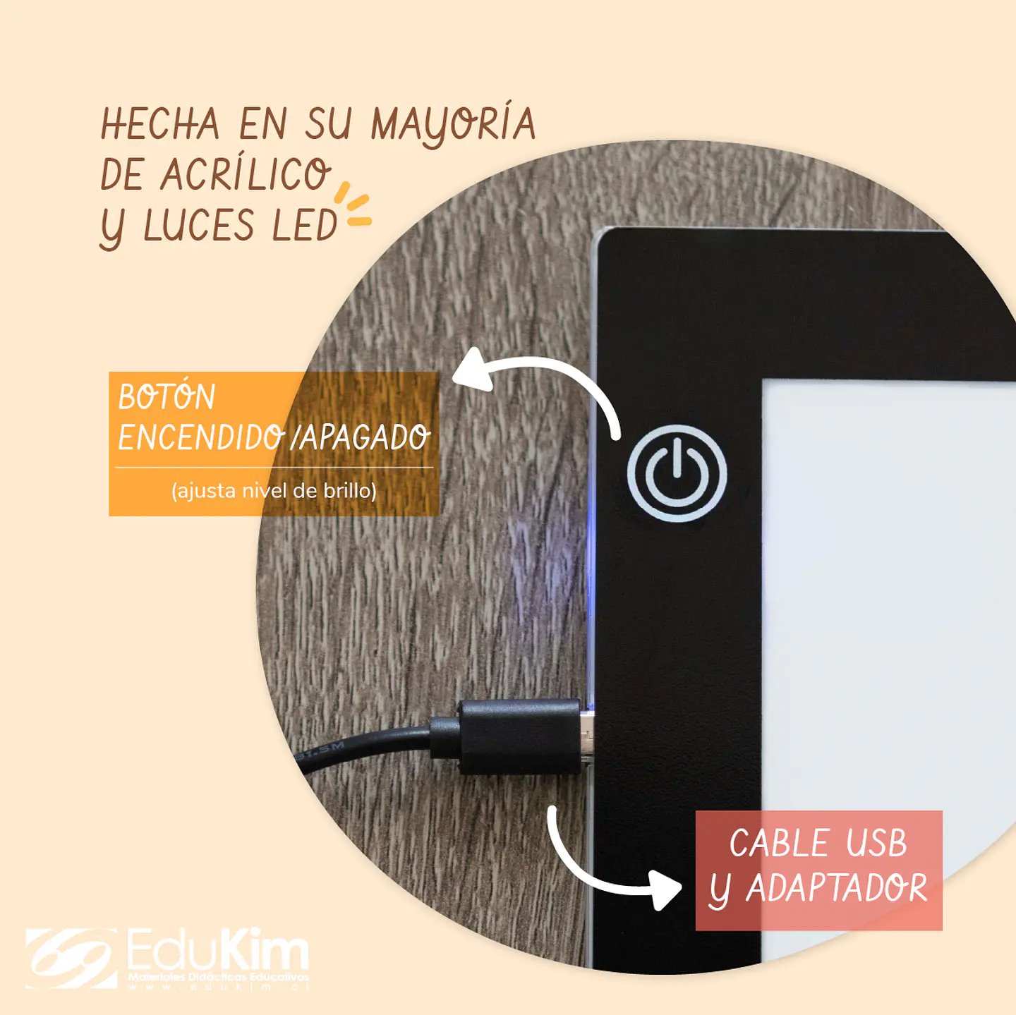 Mesa de Luz Montessori A3 Edukim 3