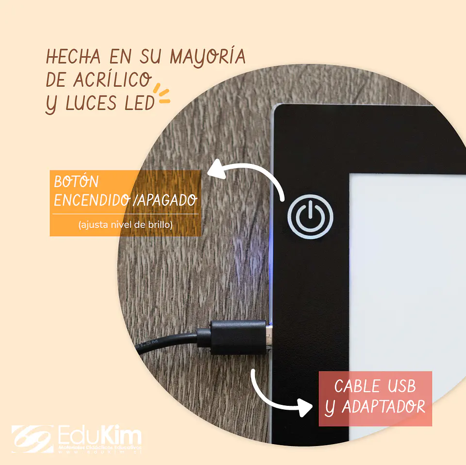 Mesa de Luz Montessori A3 Edukim 3