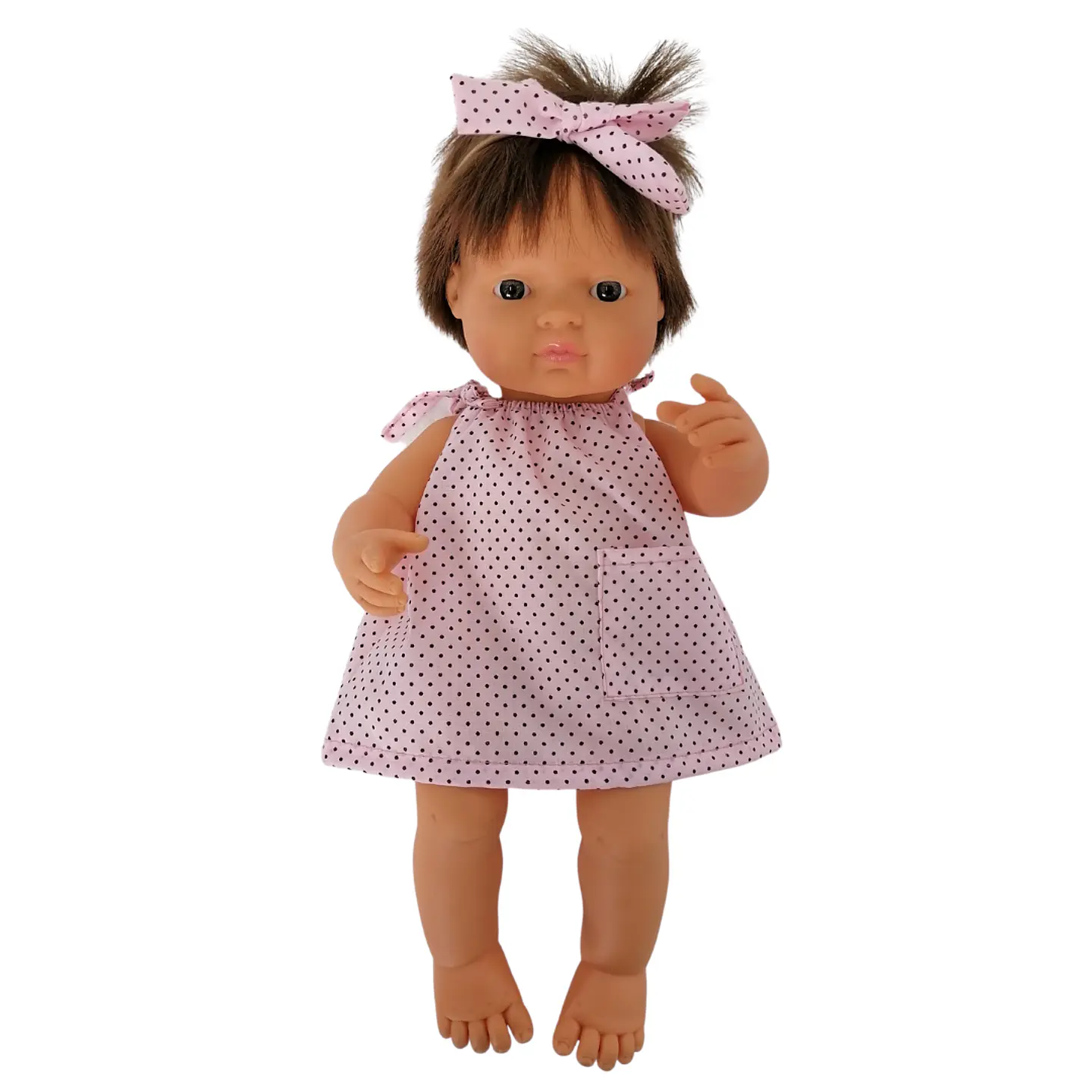 Vestido rosado y cintillo de 32 cm hasta 38cm. 2