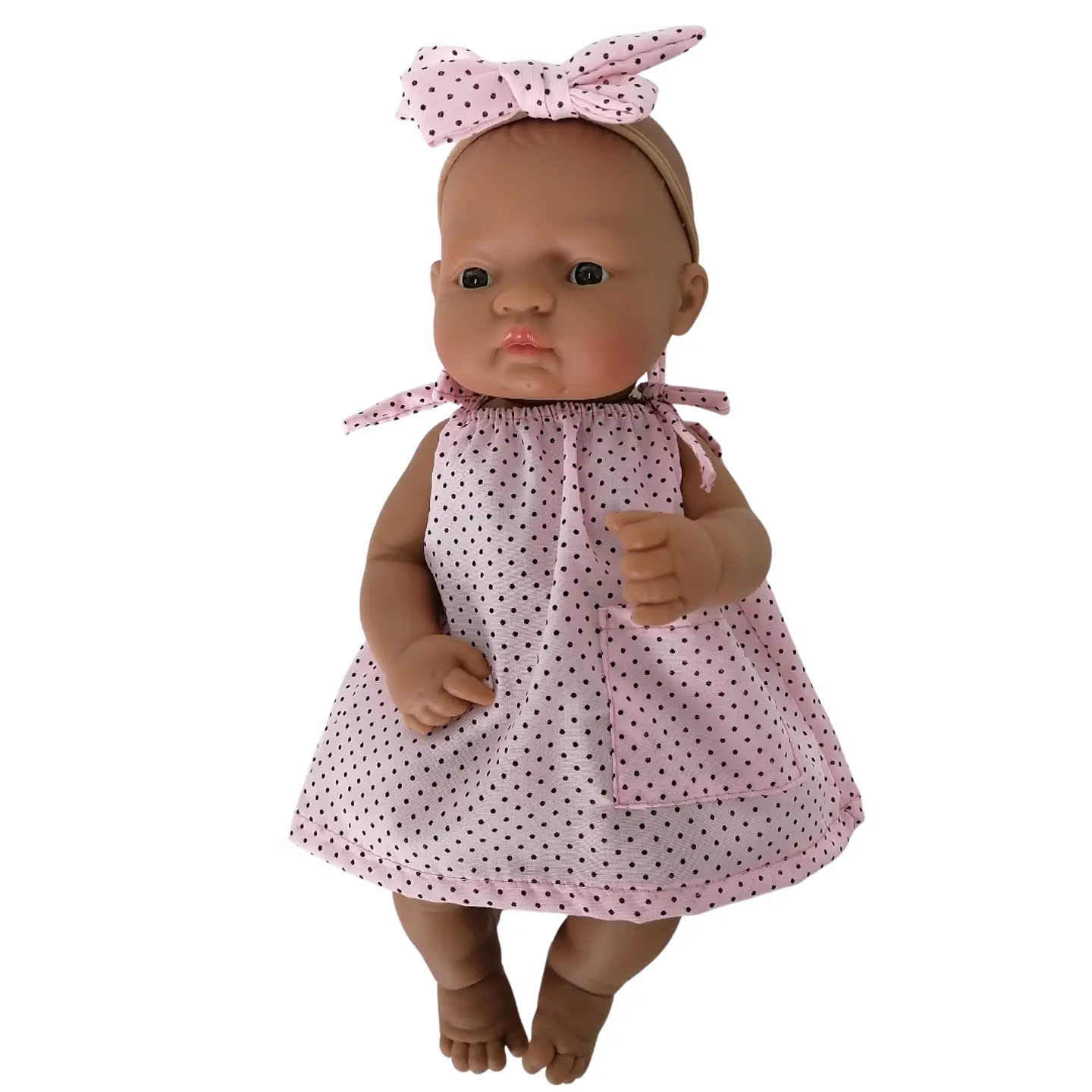 Vestido rosado y cintillo de 32 cm hasta 38cm. 3