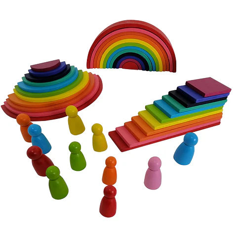 Set Heurístico Apilador Arcoíris Montessori