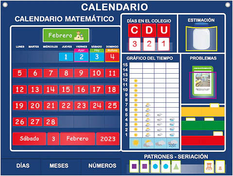 Panel de aprendizaje Calendario Matemático Prekinder - Kinder