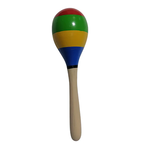 Maraca de Madera - Unidad -  Franjas de Colores