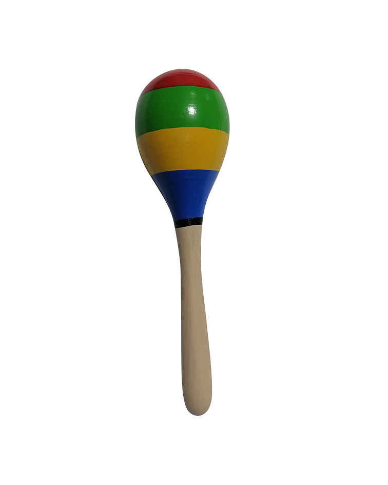 Maraca de Madera - Unidad -  Franjas de Colores