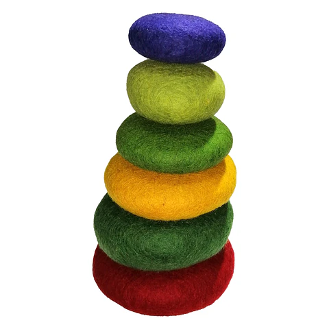 Piedras de Fieltro Apilables Arcoíris 6 UN
