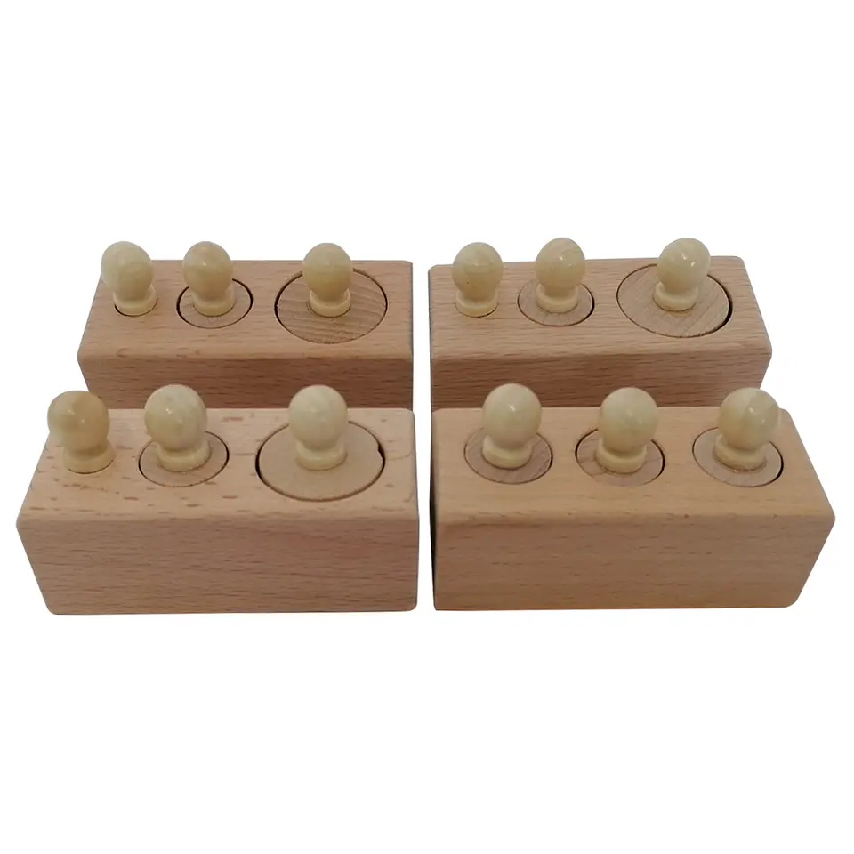 Enchufes Montessori 4 unidades Madera Natural 1