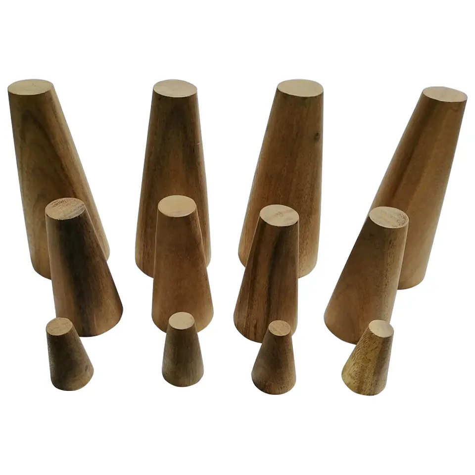 Set de Conos Madera Natural - 12 Pcs 1