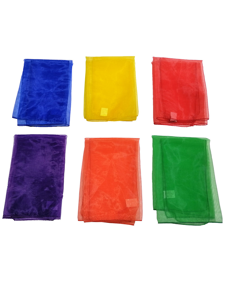 Set de 12 Pañuelos Colores (Tela Transparente)