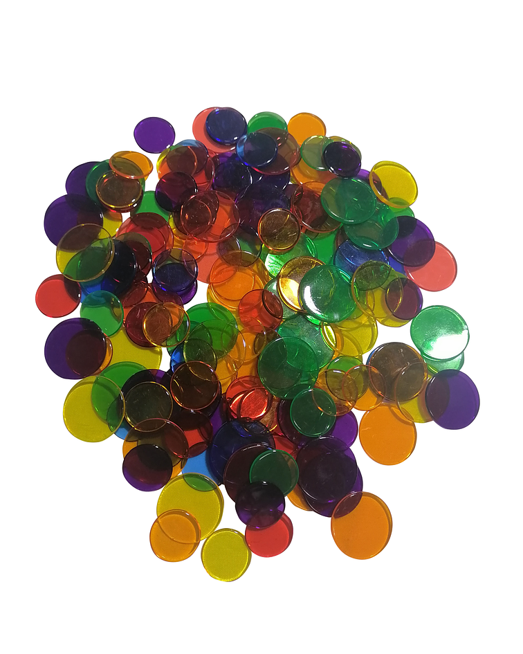 Fichas redondas de Colores semitransparentes 500 Pcs