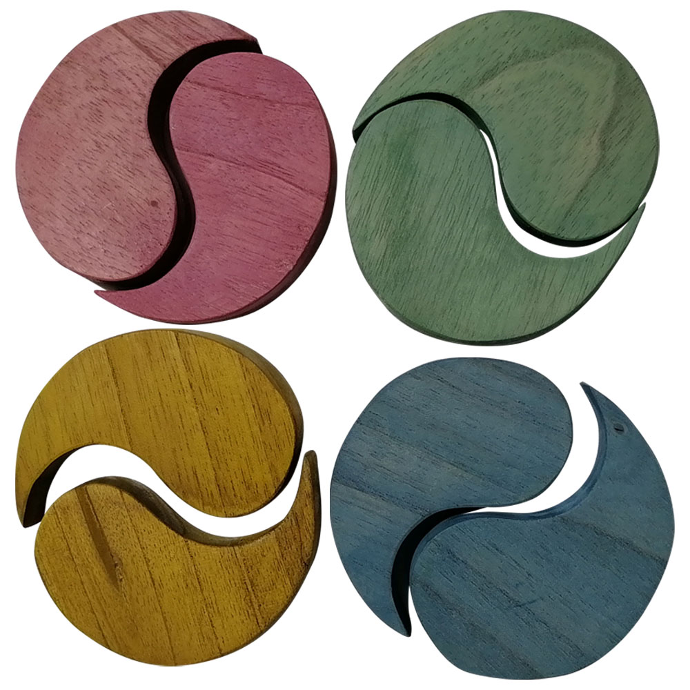 Ying Yang de Madera 8 Pcs