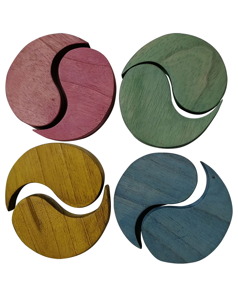 Ying Yang de Madera 8 Pcs