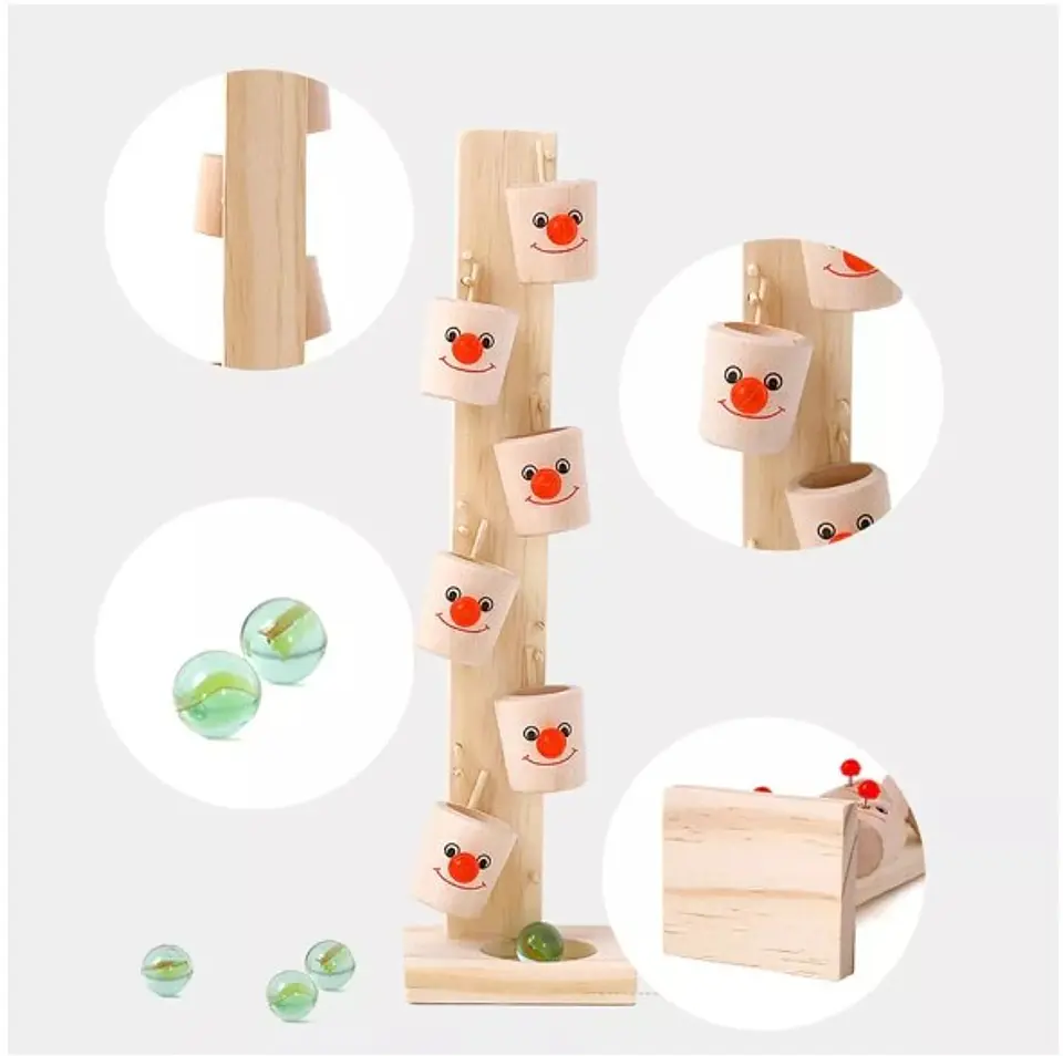 Juego De Destreza Clown Ball Madera 28x7cm. 2