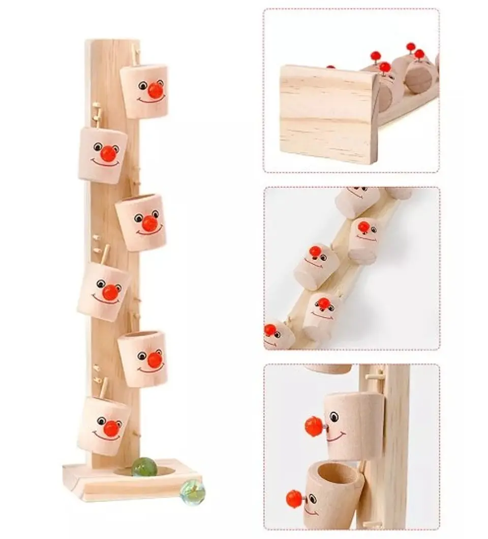 Juego De Destreza Clown Ball Madera 28x7cm. 3