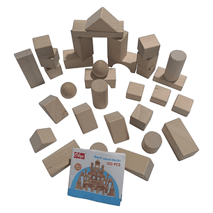 Bloques de Construcción Madera 100 Pcs 