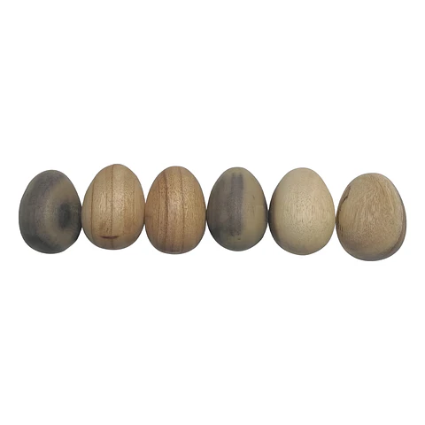 Huevos de Madera Natural - 6 Unidades