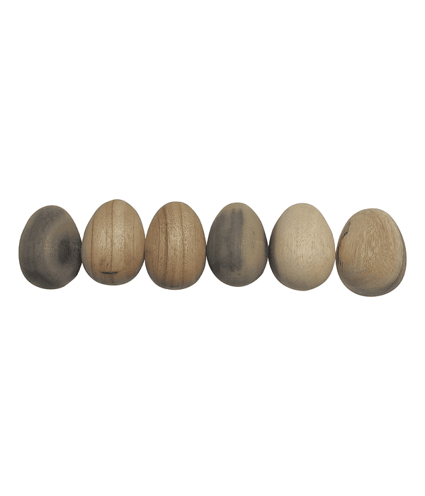 Huevos de Madera Natural - 6 Unidades