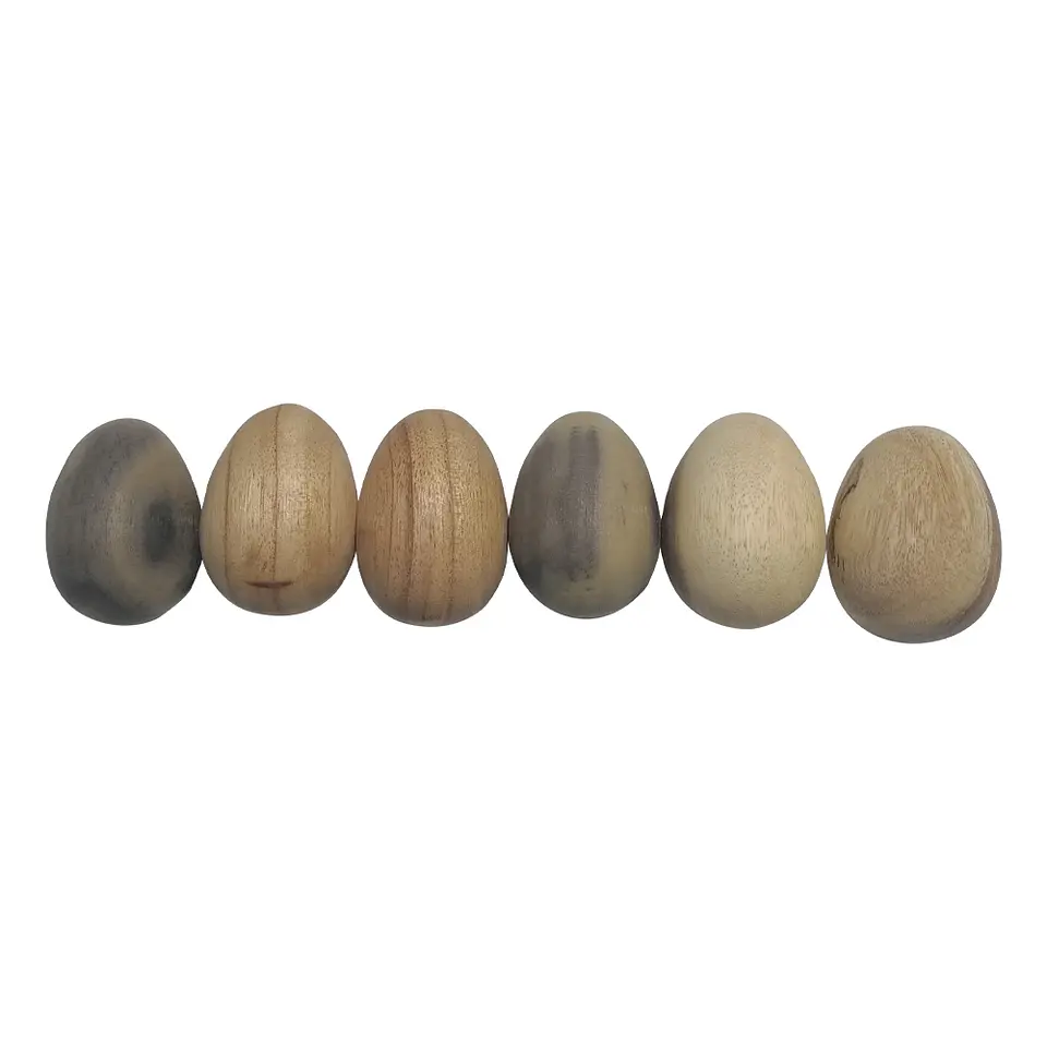 Huevos de Madera Natural - 6 Unidades 1