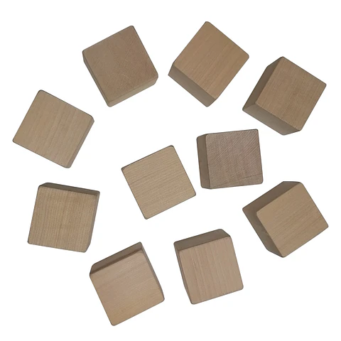 Cubos de Madera Natural 4x4cm 10 Unidades