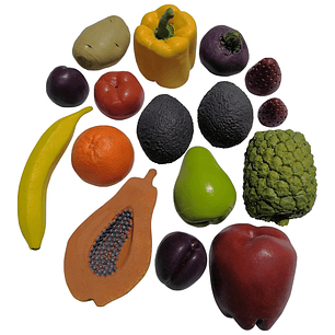 Set de 25 Frutas y Verduras de Caucho