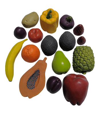 Set de 25 Frutas y Verduras de Caucho