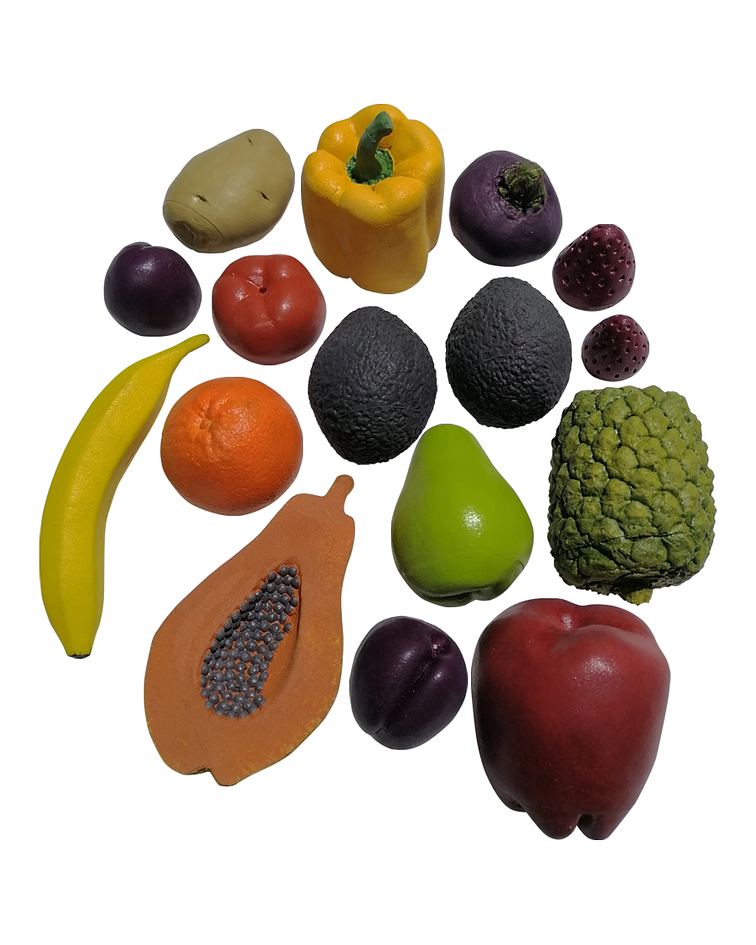 Set de 25 Frutas y Verduras de Caucho