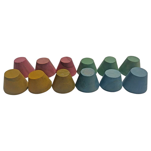 Set de Conos de Madera Colores 12 Pcs