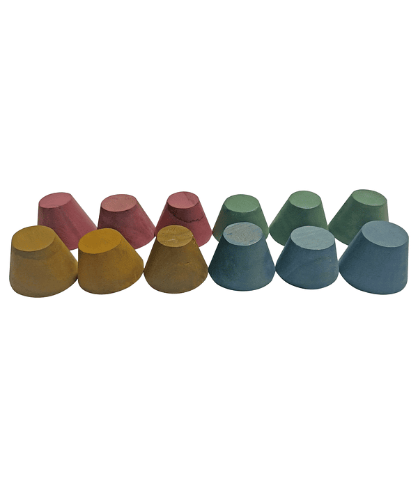 Set de Conos de Madera Colores 12 Pcs