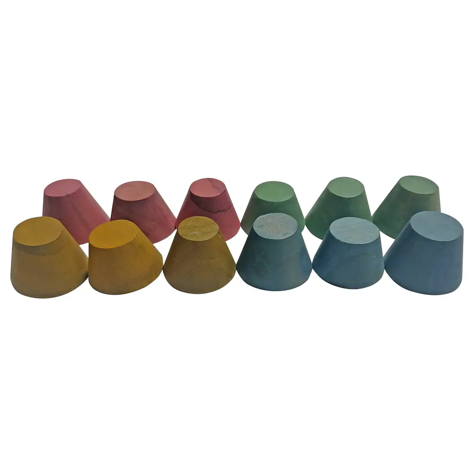 Set de Conos de Madera Colores 12 Pcs 1