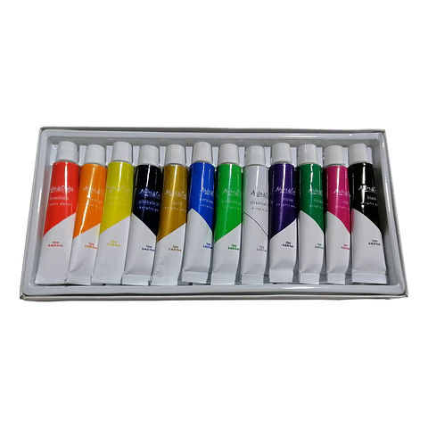 Set de 12 Pinturas Acrílicas 12 ML