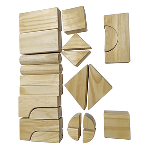 Bloques Construcción Madera 64 Pcs