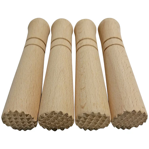 Set 4 Timbres de Madera con Textura