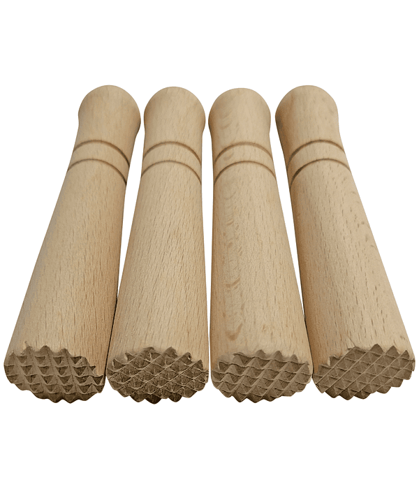 Set 4 Timbres de Madera con Textura