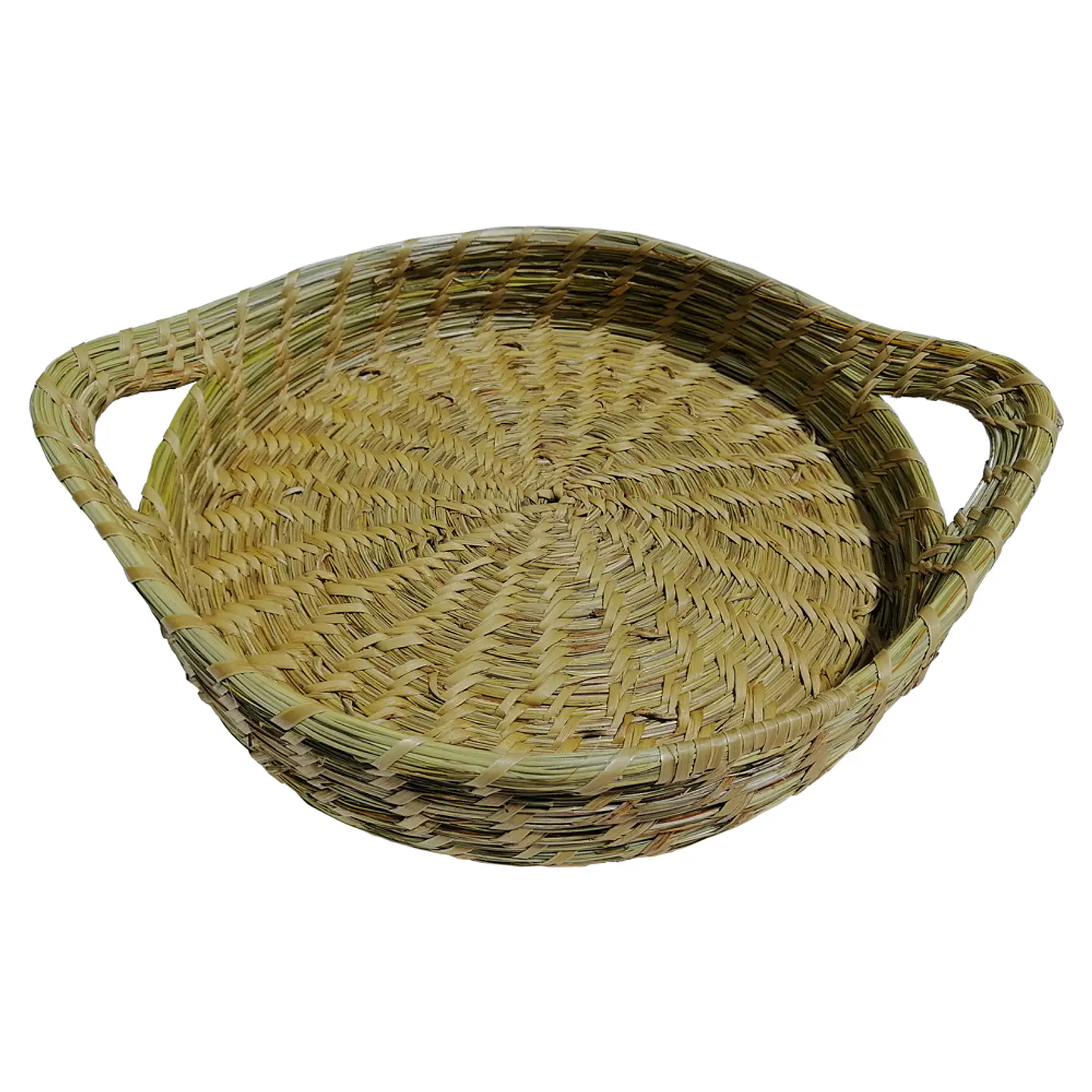 Canasto de Pita Natural Redondo Bajo 35x35 1