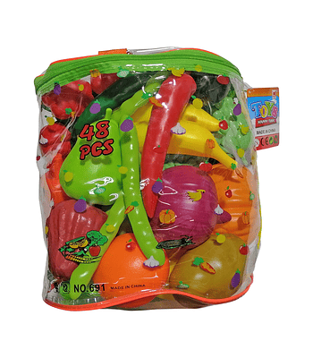 Set de Frutas y Verduras de Plástico 48 Pcs