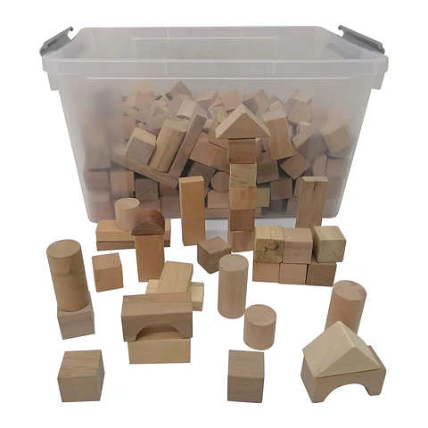 Bloques Construcción de Madera en caja 250un