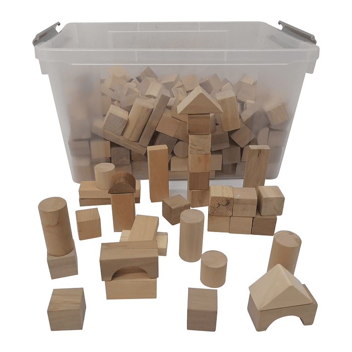 Bloques Construcción de Madera en caja 250un 2