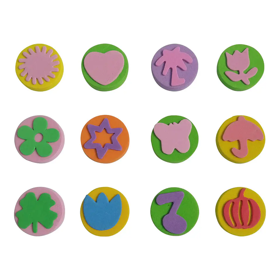 Set de 12 Timbres Goma Eva 1