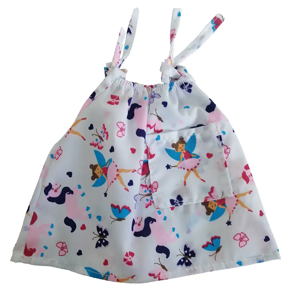 Vestido con Tirantes Blancos para Muñecos 38cm 1