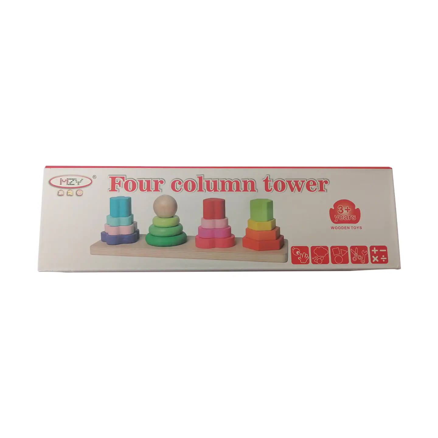 Set de 4 Torres Encaje de Madera 2