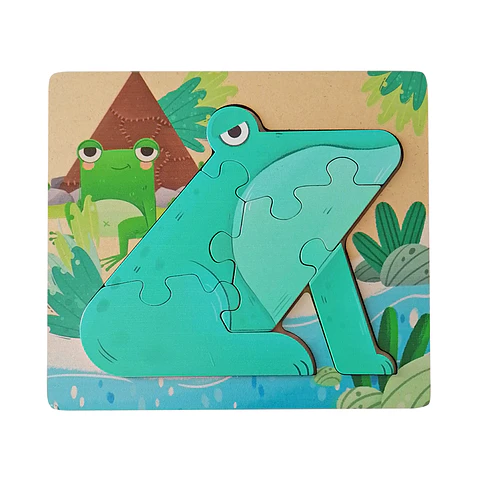 Puzzle Madera 5 Pcs - Rana