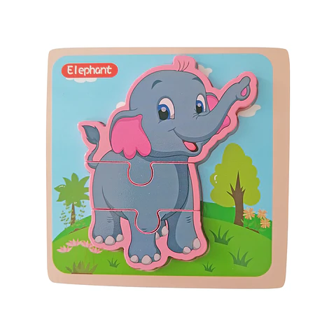 Puzzle Madera 3 Pcs - Elefante